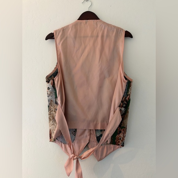 Vintage Partner Cats Kittens Tapestry Vest Cat Lovers Kitty Cats Retro - Picture 6 of 10